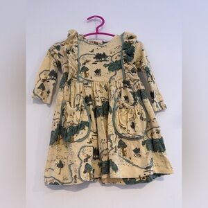 NWOT Kate Quinn yellow Winnie the pooh Disney long sleeve dress 6-12 months